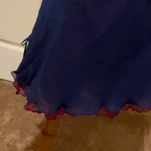 Frederick's of Hollywood Deep Blue Chemise maroon lining. Size Medium - Picture 3 of 11